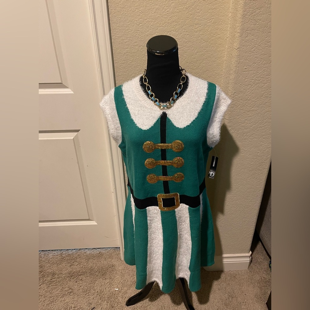 Green and White Elf Costume Dress